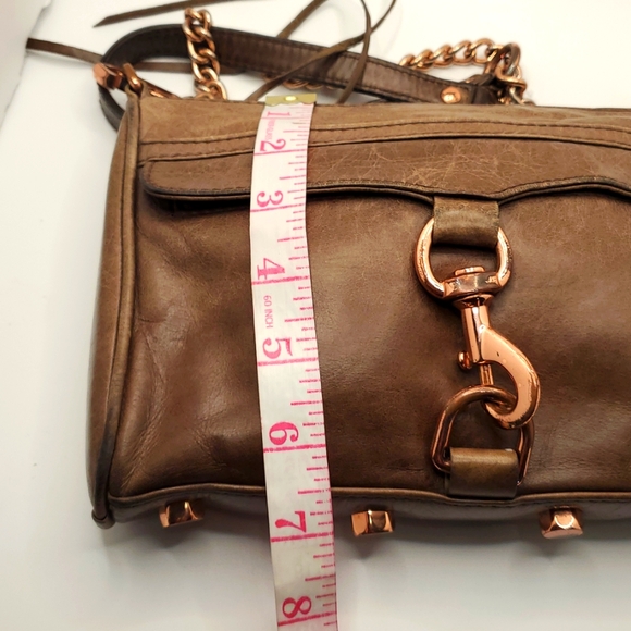 Rebecca Minkoff Leather Clasp Zip Chain  Crossbody Bag - Picture 10 of 11